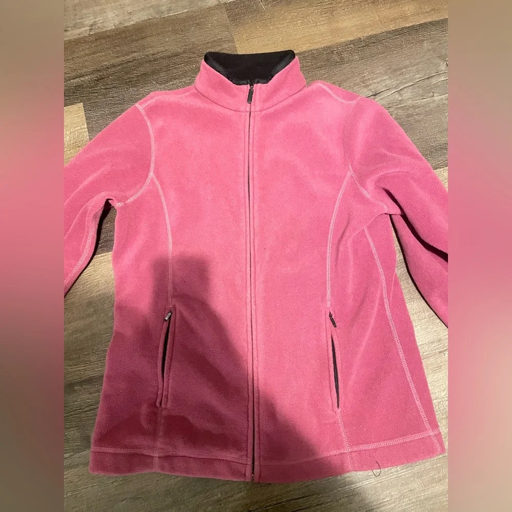 Eddie Bauer Raspberry Fleece Jacket - Picture 1 of 4